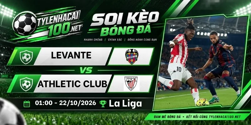 Soi kèo bóng đá Levante vs Athletic Club, La Liga, 22/10/2026